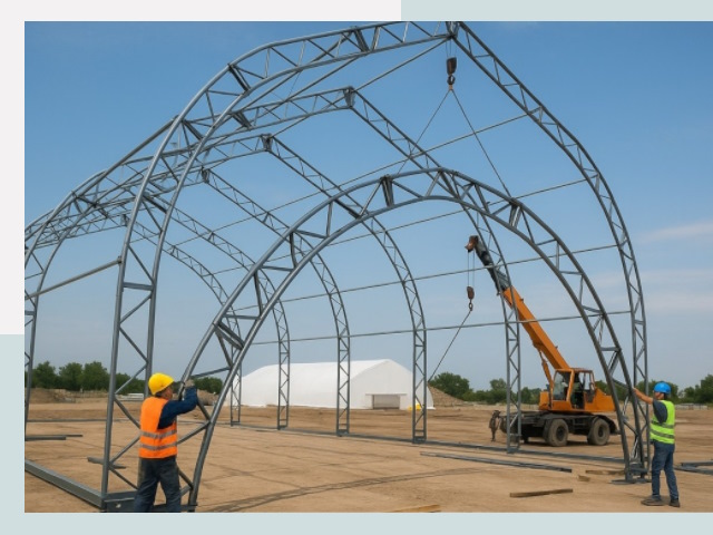 Монтаж ангаров в Апшеронске от 615 руб. - Надежно и быстро